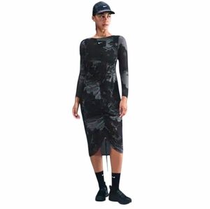 Nike x Serena Williams Design Crew Mesh Midi Dress Black Gray Size Small NWT